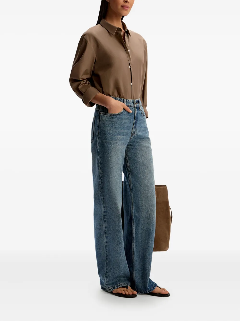 12 Storeez Wide-leg Jeans In Black