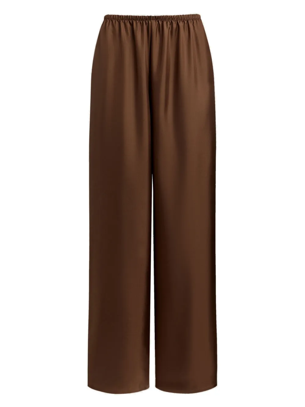 12 STOREEZ elastic-waist silk palazzo pants | Brown | Image 1