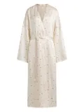 12 STOREEZ floral-print silk robe - Neutrals