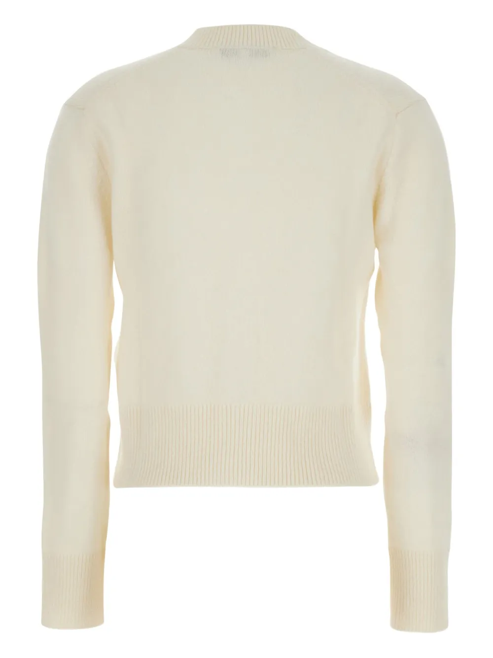 Maison Kitsuné Fox-embroidered Lambswool Cardigan In White