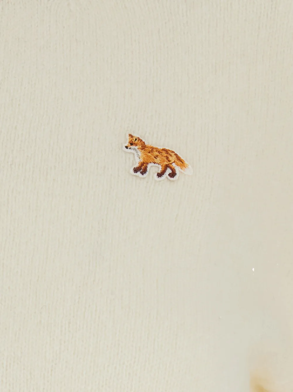 Maison Kitsuné Fox-embroidered Lambswool Cardigan In White