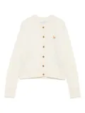 Maison Kitsuné fox-embroidered lambswool cardigan - Neutrals