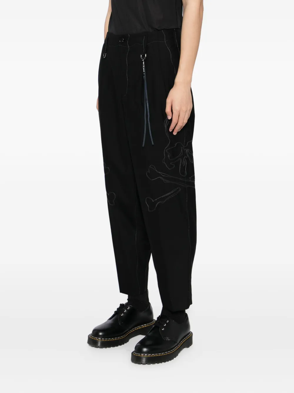 Mastermind Japan Broek met geborduurd logo Zwart