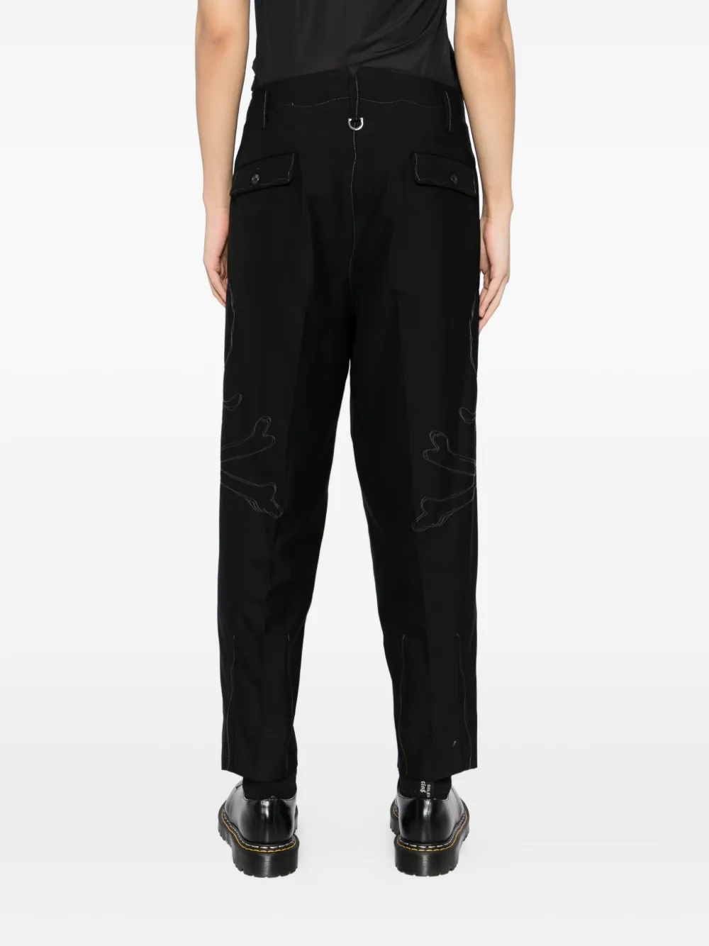 Mastermind Japan Broek met geborduurd logo Zwart
