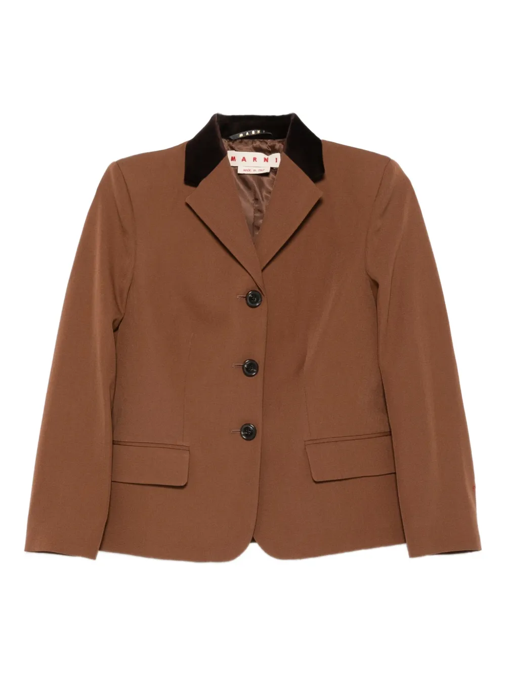 Marni velvet-collared button blazer - ブラウン Marni velvet-collared button blazer - ブラウン