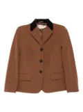 Marni velvet-collared button blazer - Brown