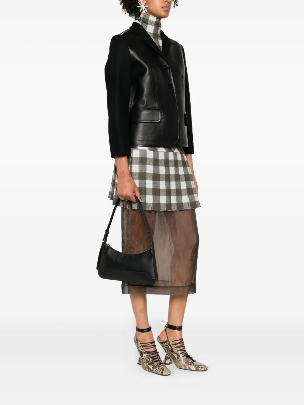 Marni Leren shopper met ritssluiting - Zwart