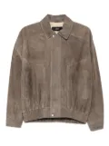 Arma elasticated-cuff suede jacket - Brown