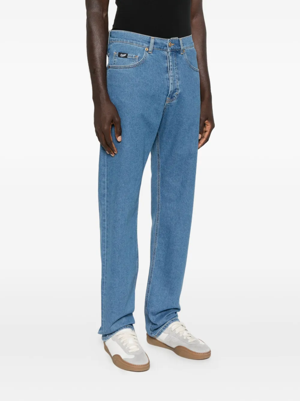 Pence Buttoned Straight-leg Jeans In Blue