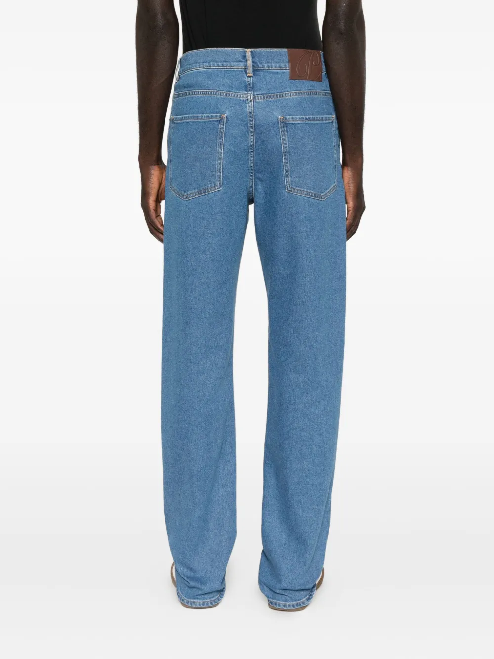 Pence Buttoned Straight-leg Jeans In Blue