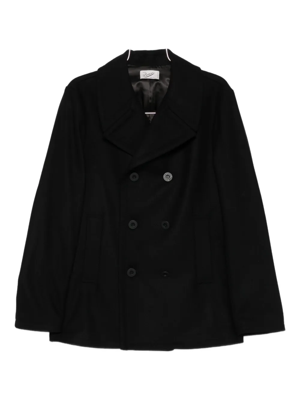 Pence Double-breasted Wool Coat In Black