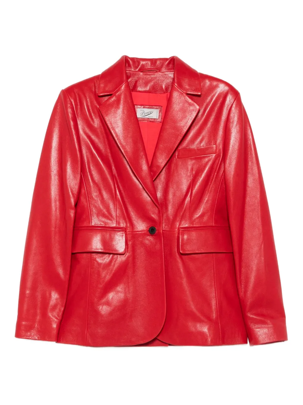 Pence single-breasted leather jacket - レッド Pence single-breasted leather jacket - レッド