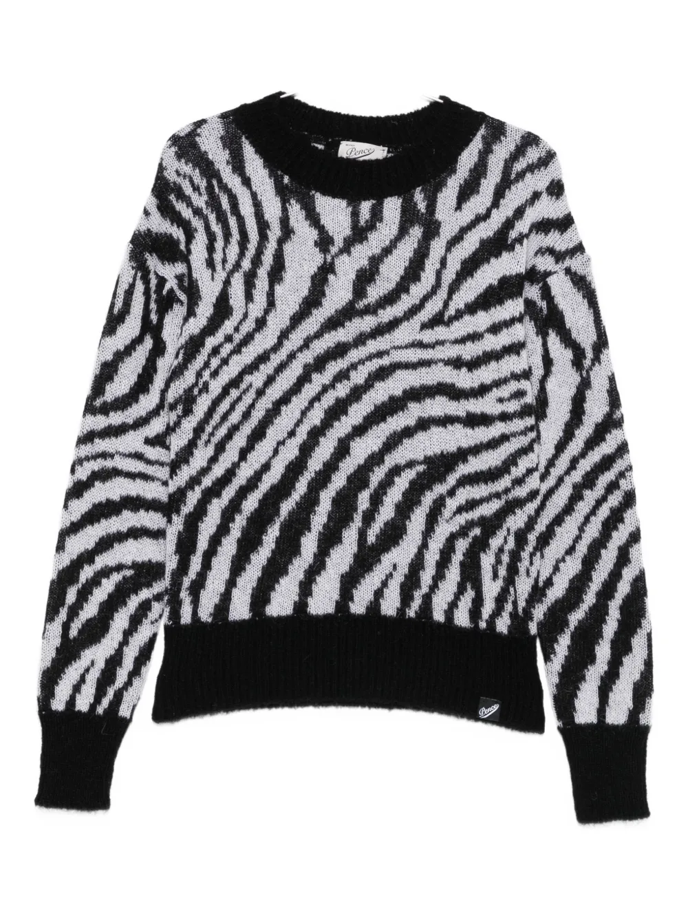 Pence zebra-print crew-neck sweater | Black | Image 1
