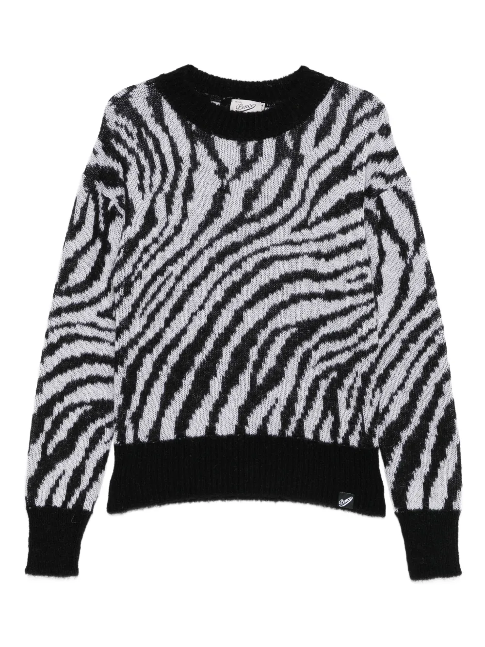 Pence zebra-print crew-neck sweater | Black | Image 1