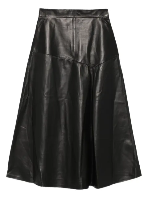 Pence leather a-line midi skirt