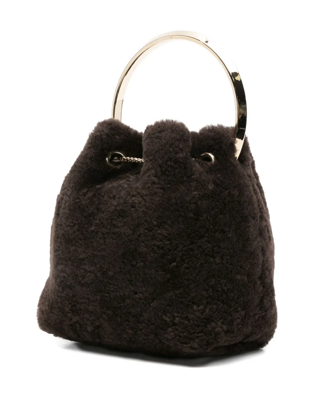 Jimmy Choo Bon Bon Pearl-embellished Mini Bag In Brown