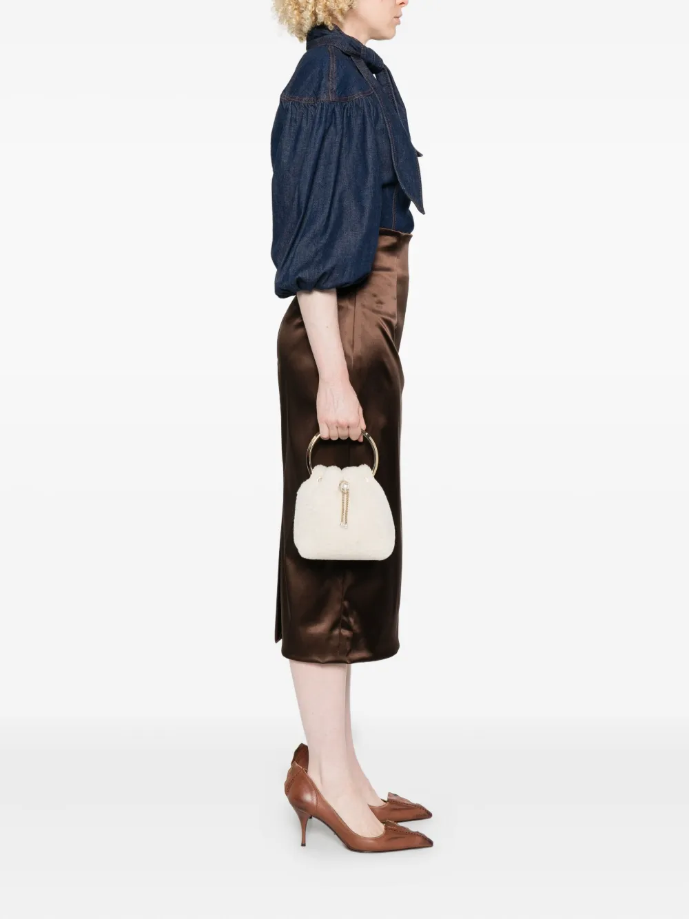 Jimmy Choo Bon Bon pearl-embellished ring-handle mini bag | Image 2