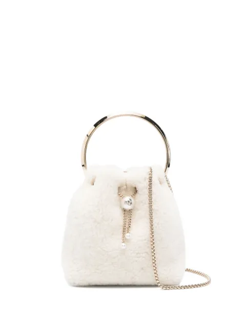 Jimmy Choo Bon Bon pearl-embellished ring-handle mini bag