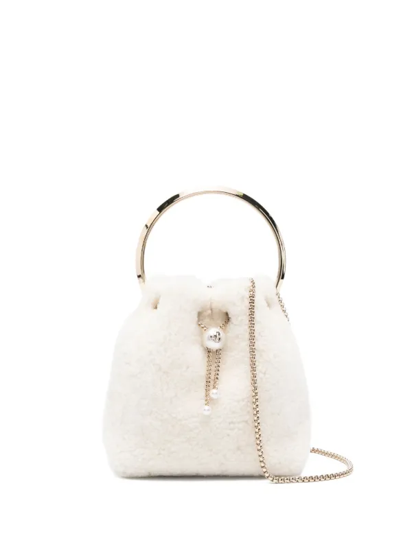 Jimmy Choo Bon Bon pearl-embellished ring-handle Mini Bag White  FARFETCH ID