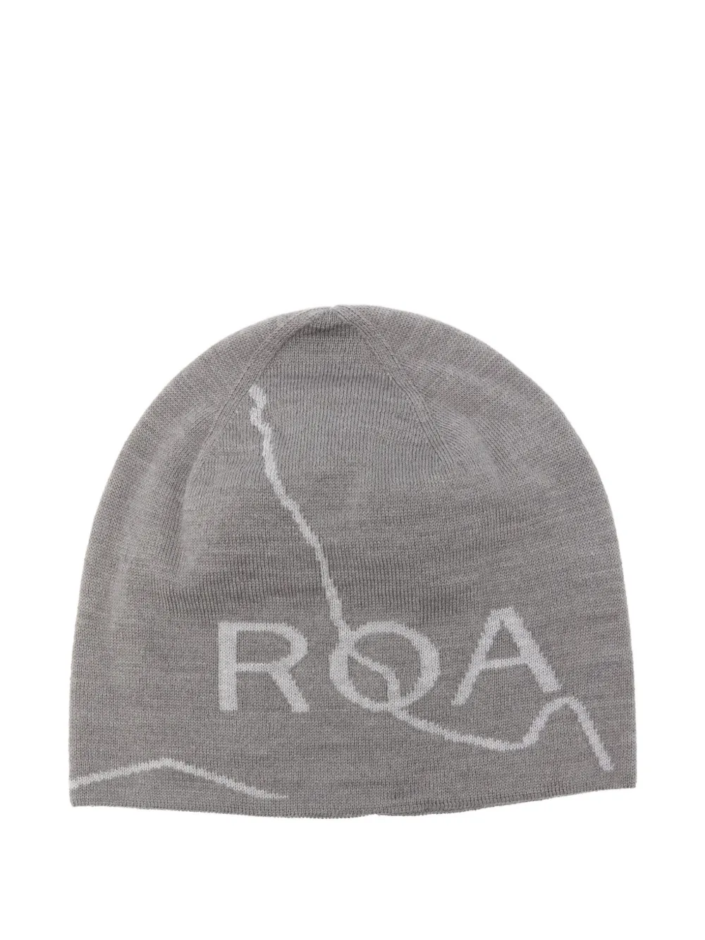 ROA logo-detail wool beanie hat | Grey | Image 1