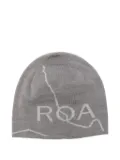 ROA logo-detail wool beanie hat - Grey