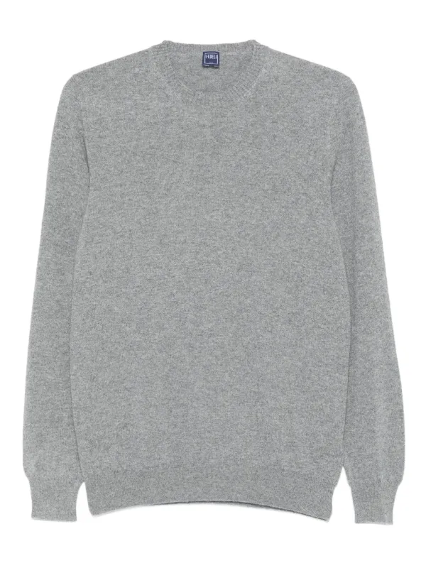 Fedeli Round-neck Cashmere Sweater in Grey