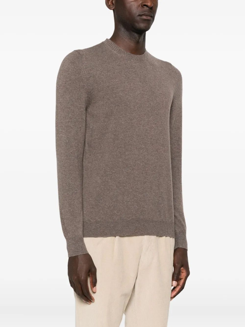 Fedeli Kasjmier trui met ronde alsh Bruin