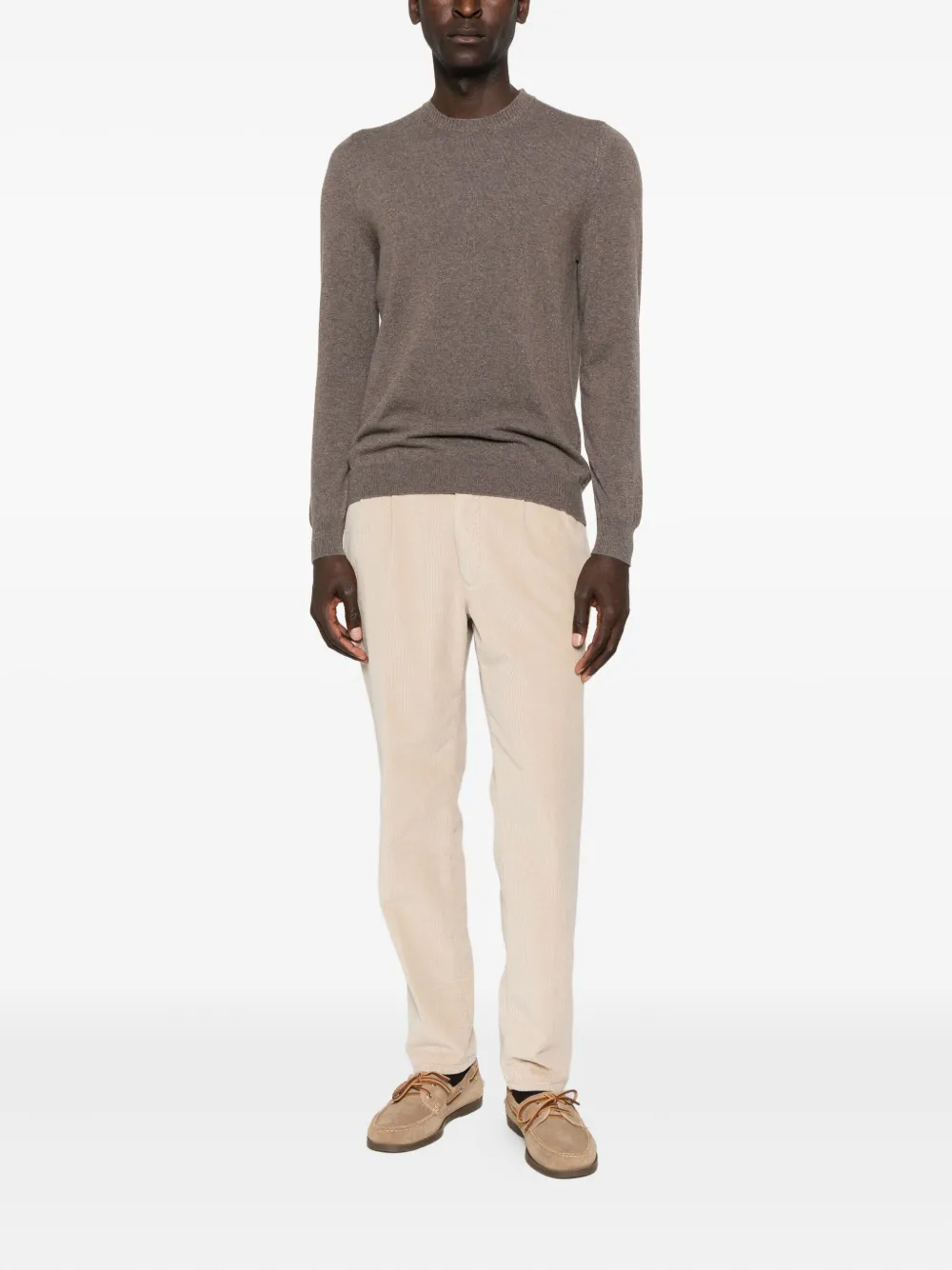 Fedeli round-neck cashmere sweater - Bruin