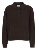 Allude point-collar buttoned polo top - Brown