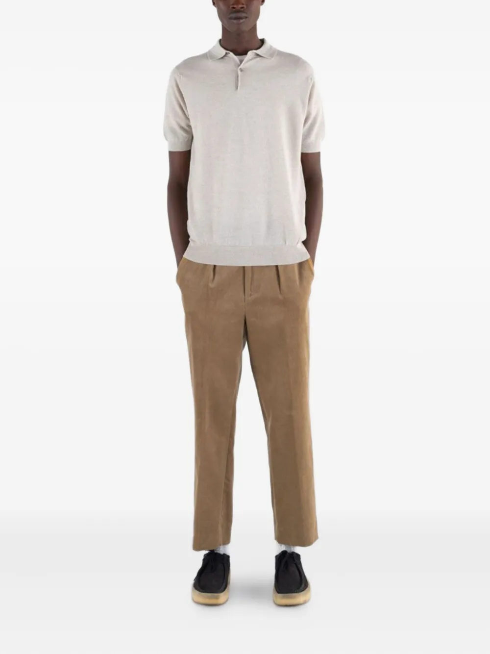 John Smedley short-sleeved merino-wool polo shirt - Grijs