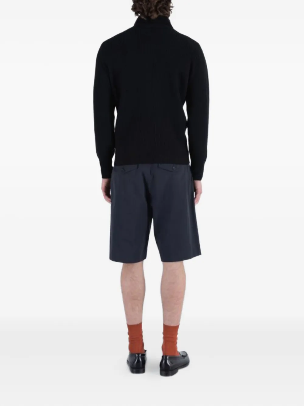 John Smedley Mallam ribbed zip-up sweater - Blauw