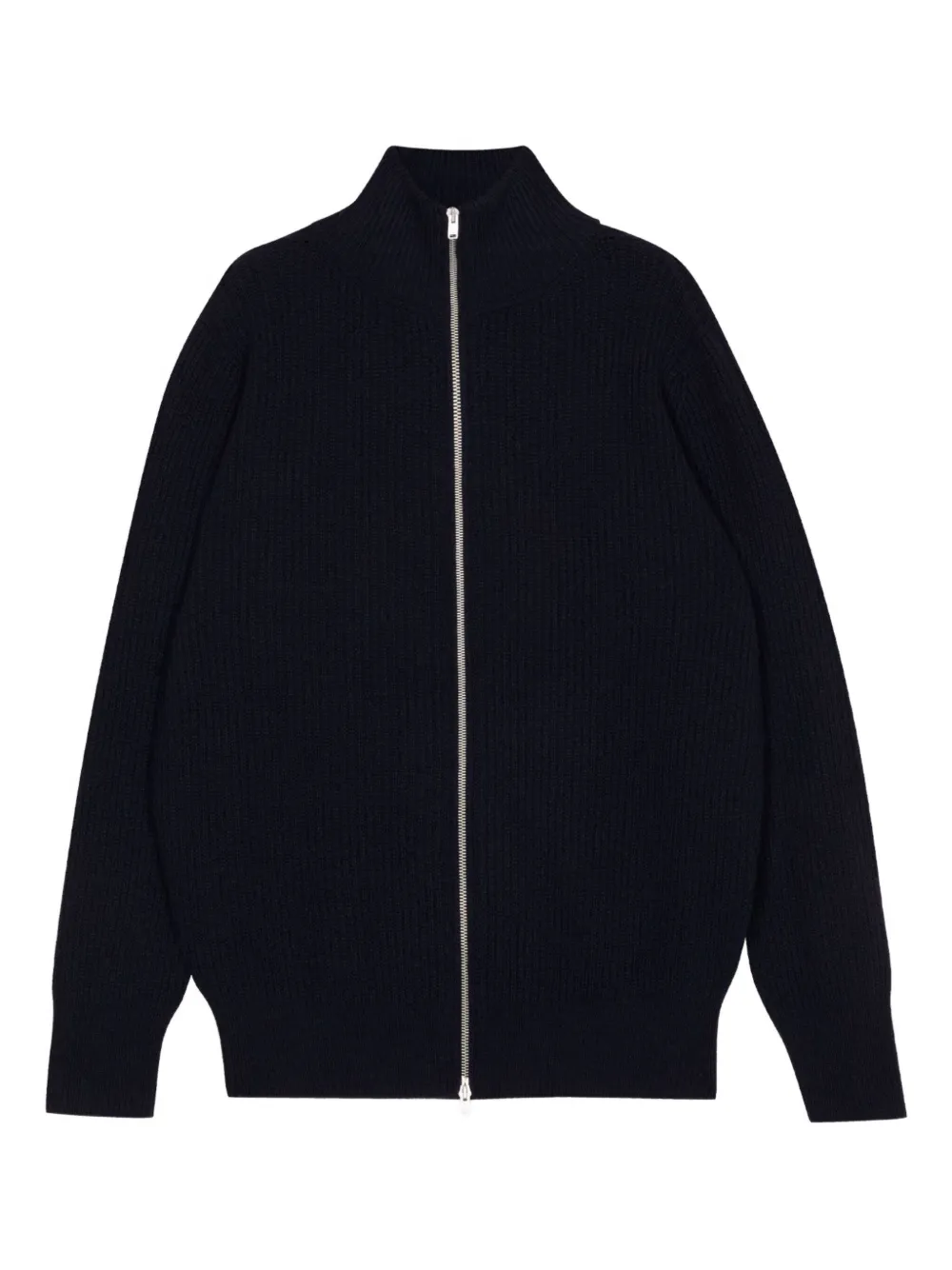 John Smedley Mallam Ribbed Zip-up Sweater In Black