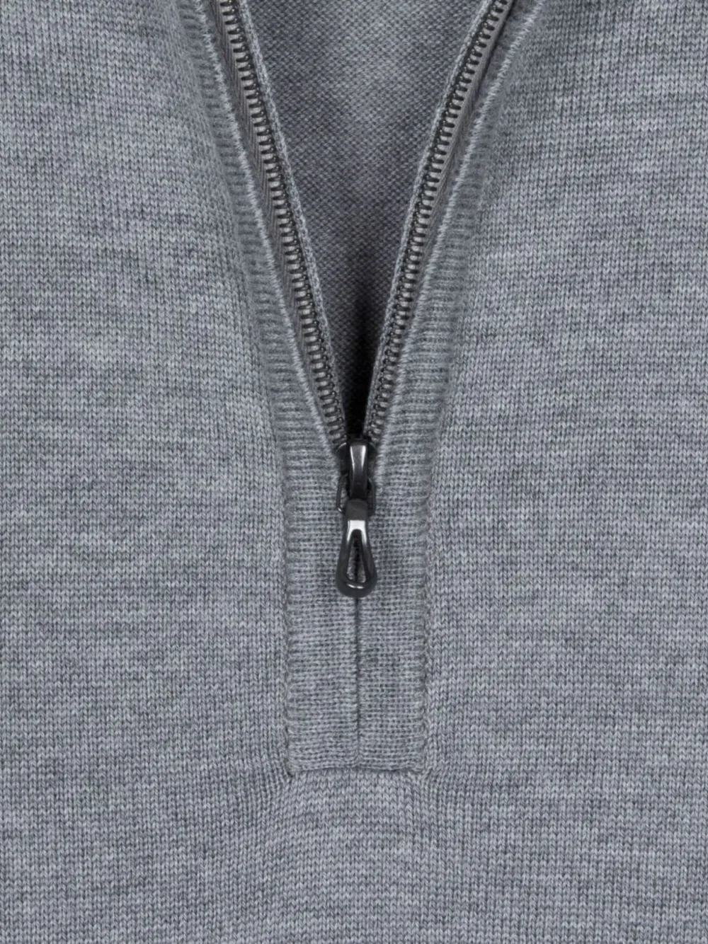 John Smedley Sweater van merinowol met halve rits Grijs