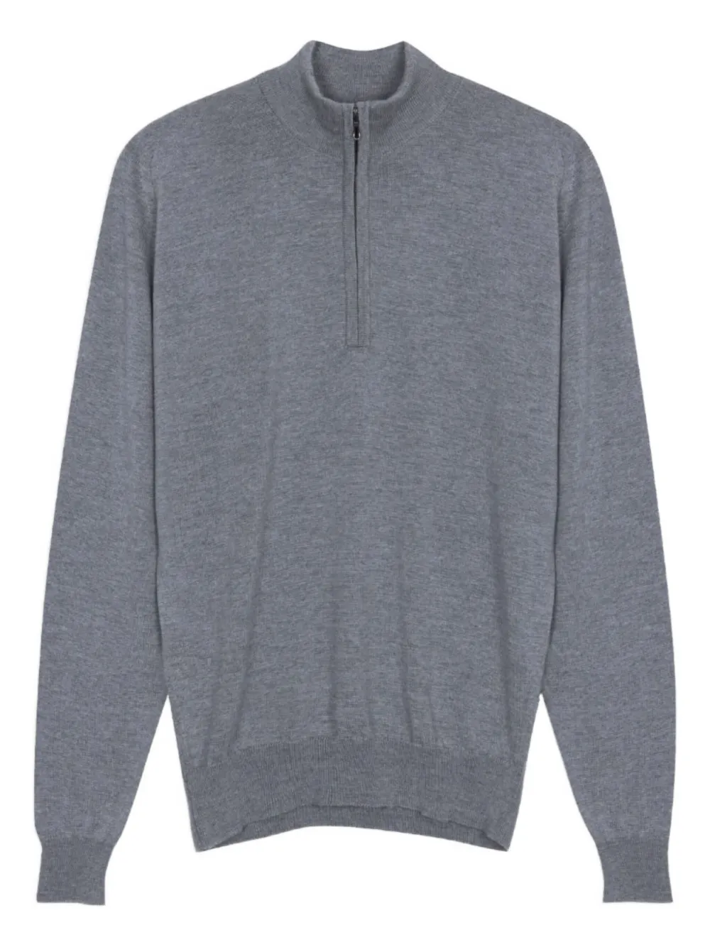 John Smedley Half-zip Merino Wool Sweater In Blue