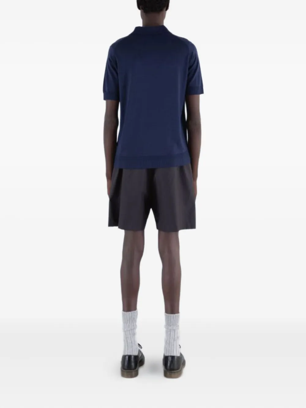 John Smedley short-sleeved merino-wool polo shirt - Blauw