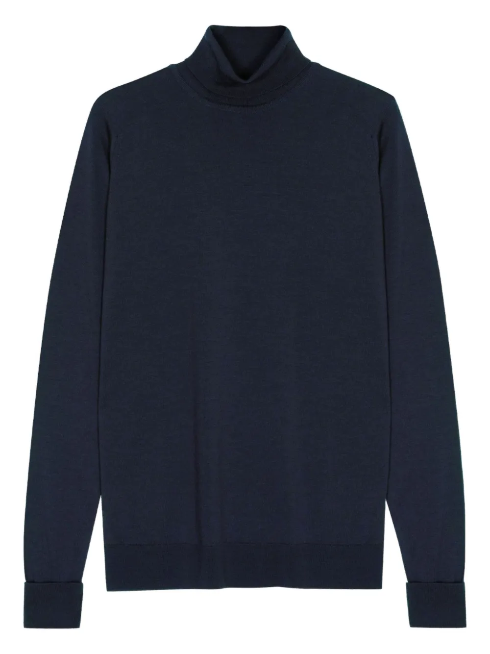 John Smedley Turtleneck Merino Wool Sweater In Blue