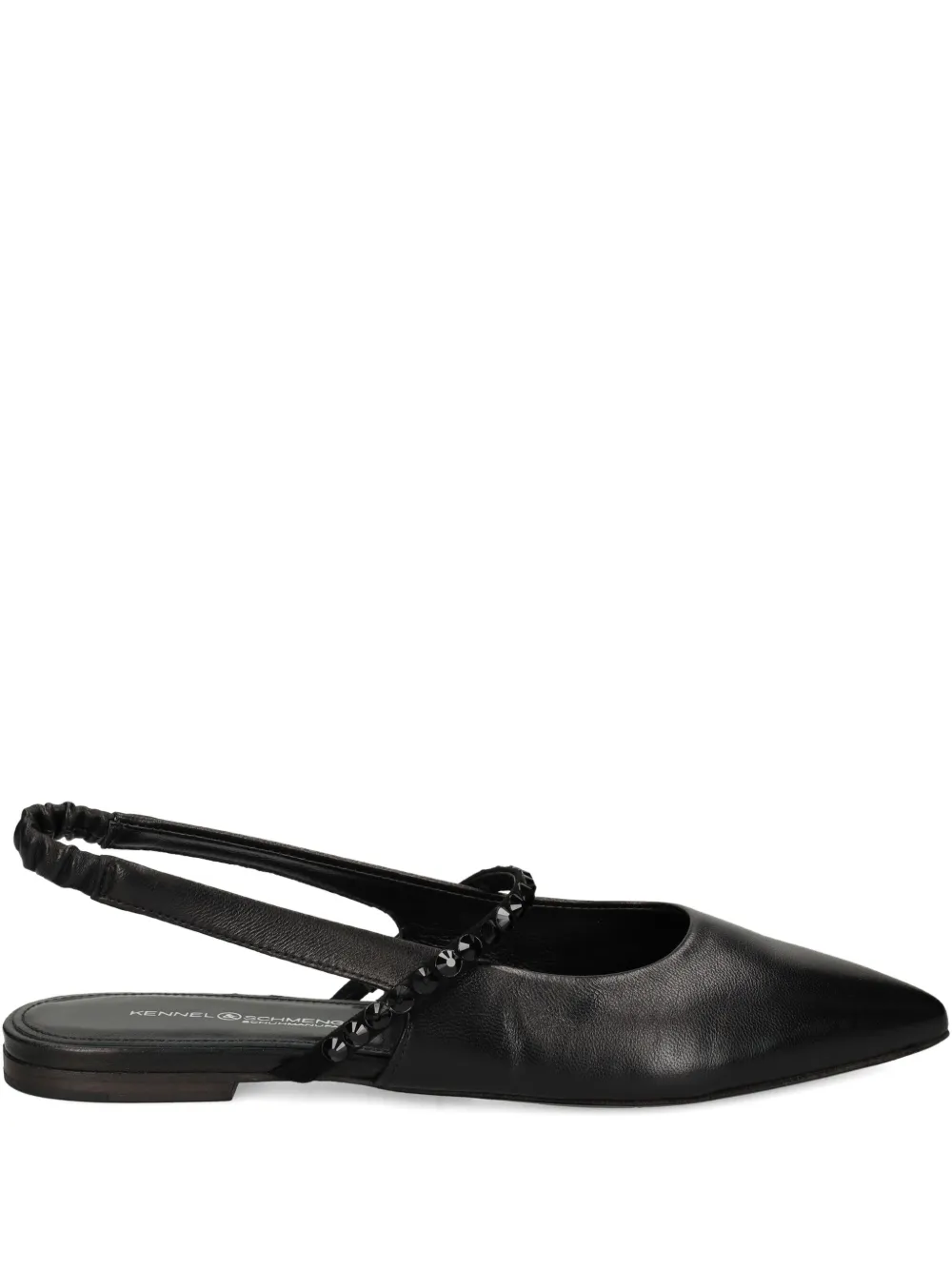 Kennel & Schmenger Greta Leather Slingback Ballerinas In Black