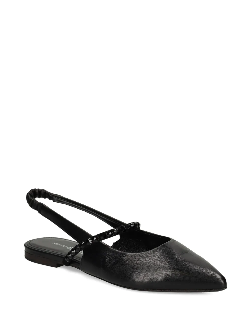 Kennel & Schmenger Greta Leather Slingback Ballerinas In Black