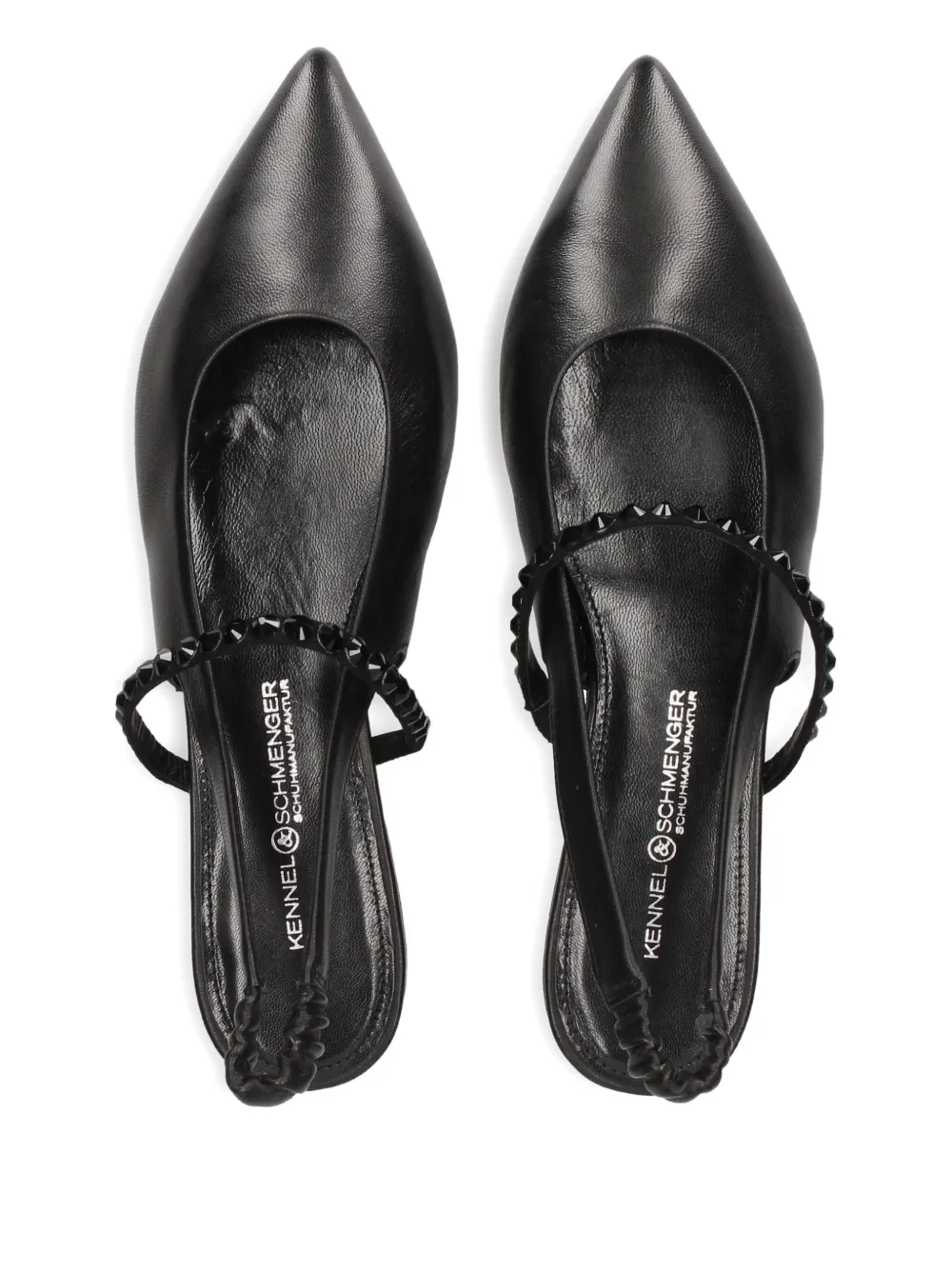 Kennel & Schmenger Greta Leather Slingback Ballerinas In Black