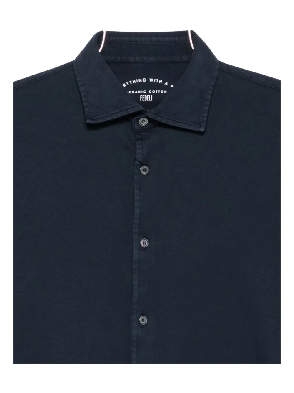 Fedeli Long-sleeve Cotton Shirt In Blue