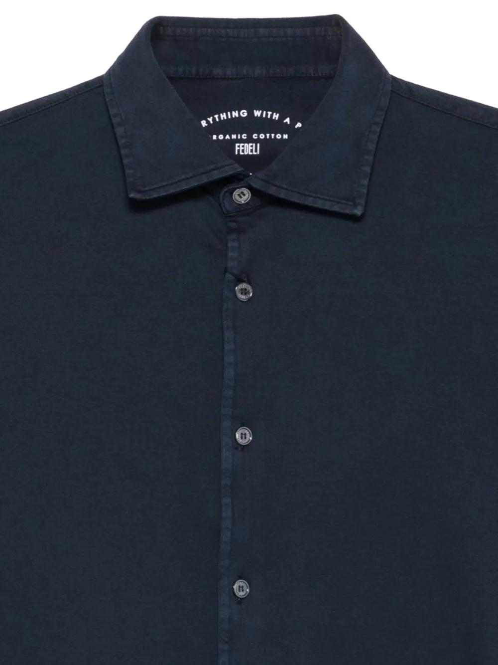 Fedeli Katoenen overhemd met lange mouwen Blauw