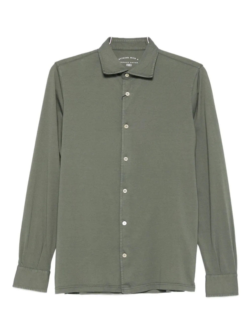 Fedeli Sean Long-sleeve Button-down Shirt In Green