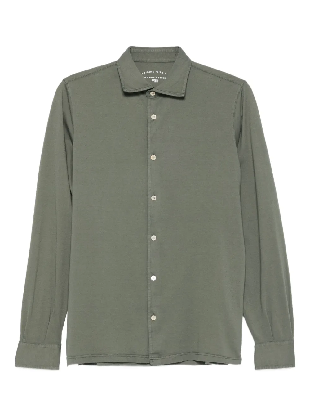 Fedeli cotton long-sleeve shirt | Green | Image 1