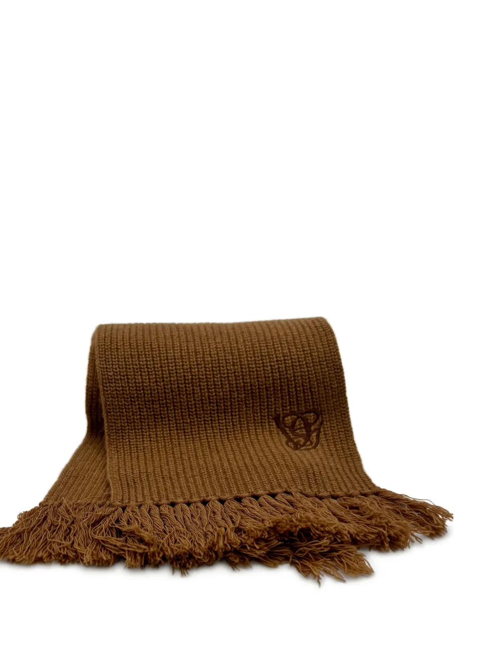 Valentino Garavani Sjaal met franje en logodetail Bruin