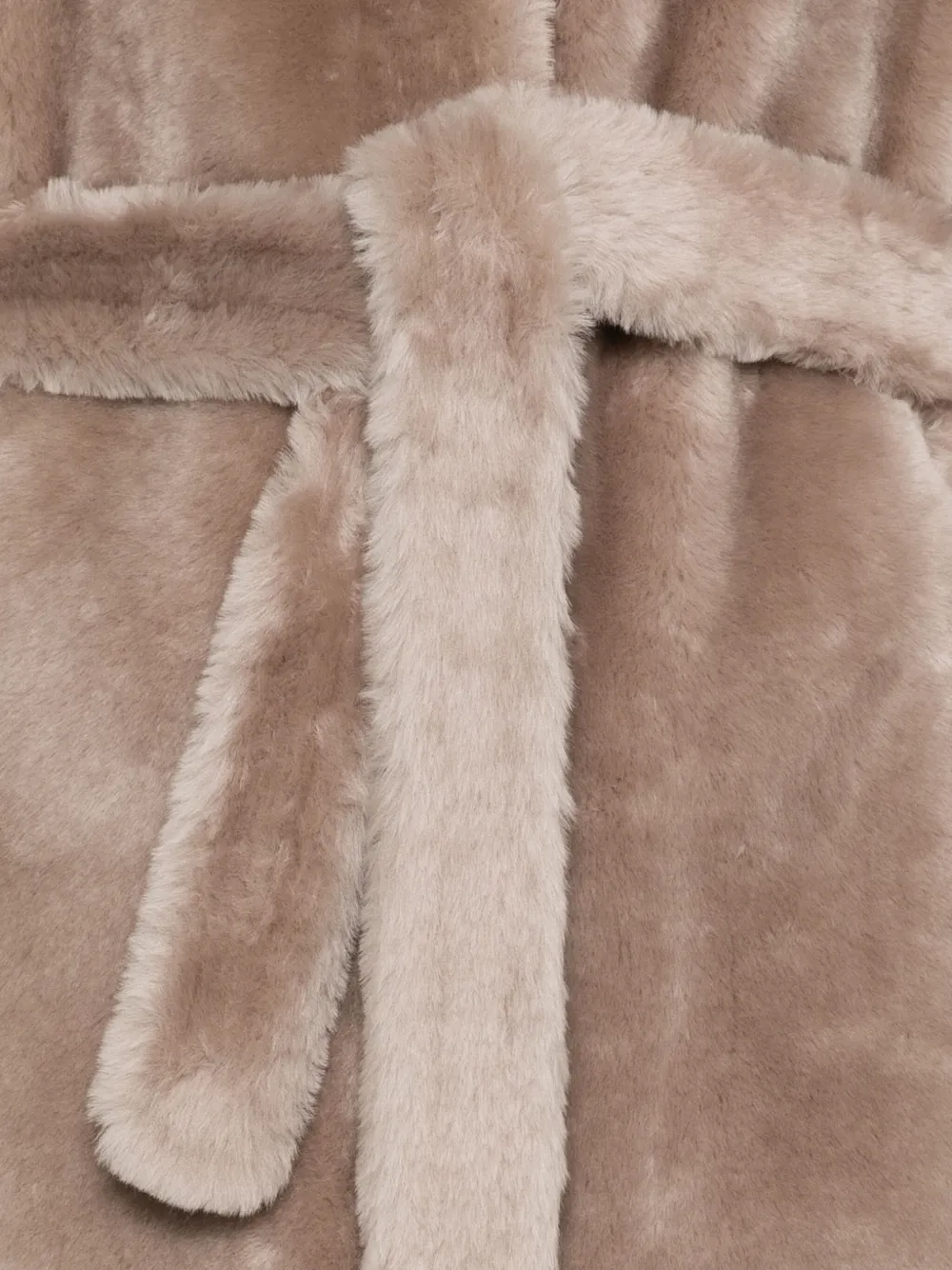 Liska Hooded Belted Coat In Brown