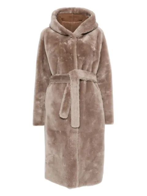 Liska hooded belted coat