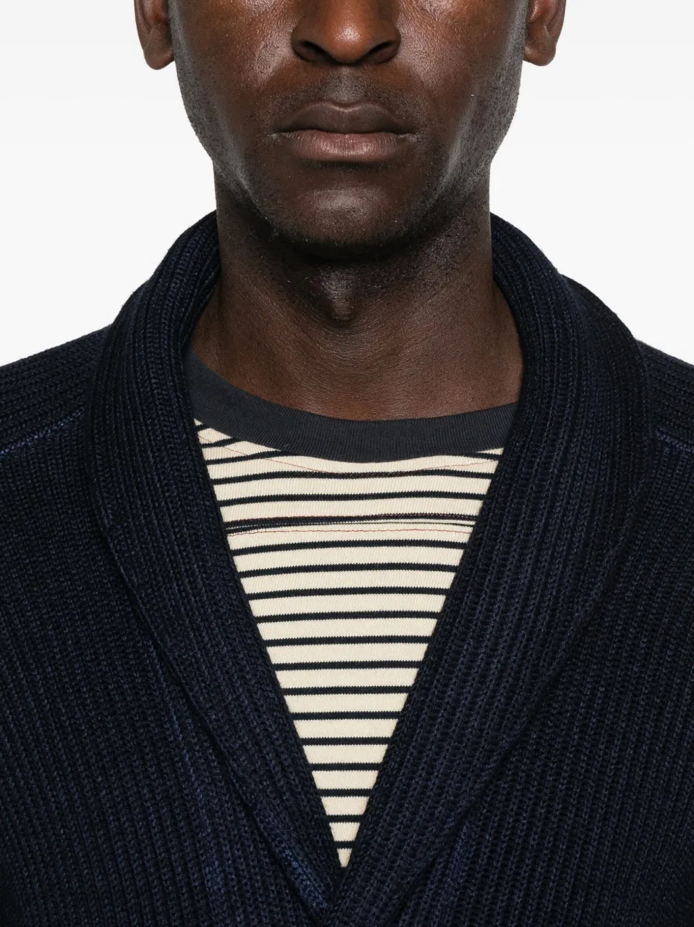 Fedeli Vest met sjaalkraag Blauw