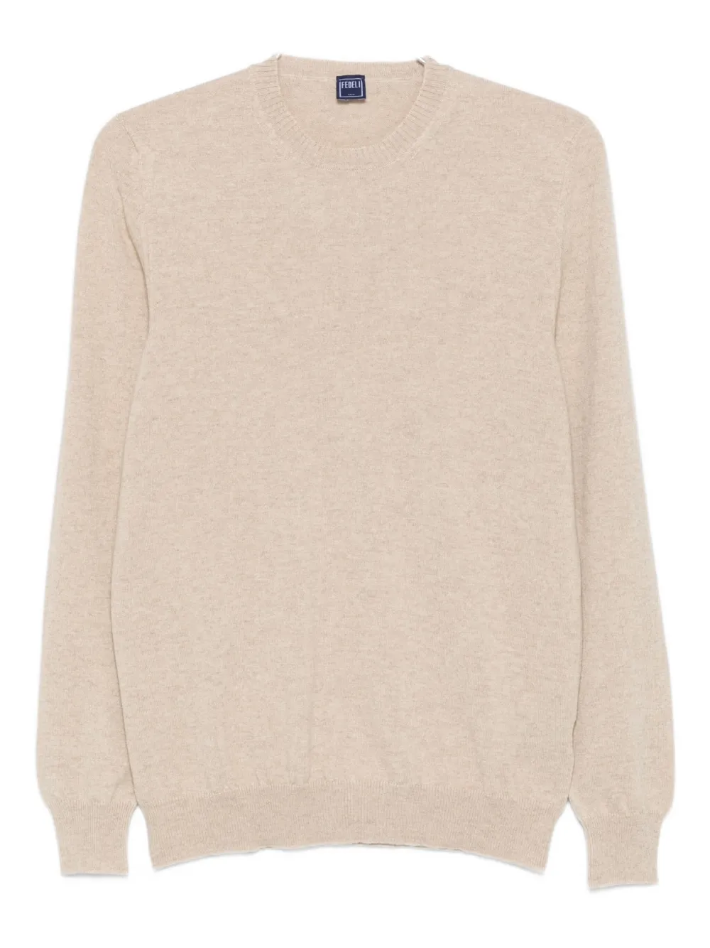 Fedeli Round-neck Cashmere Sweater In Neutral
