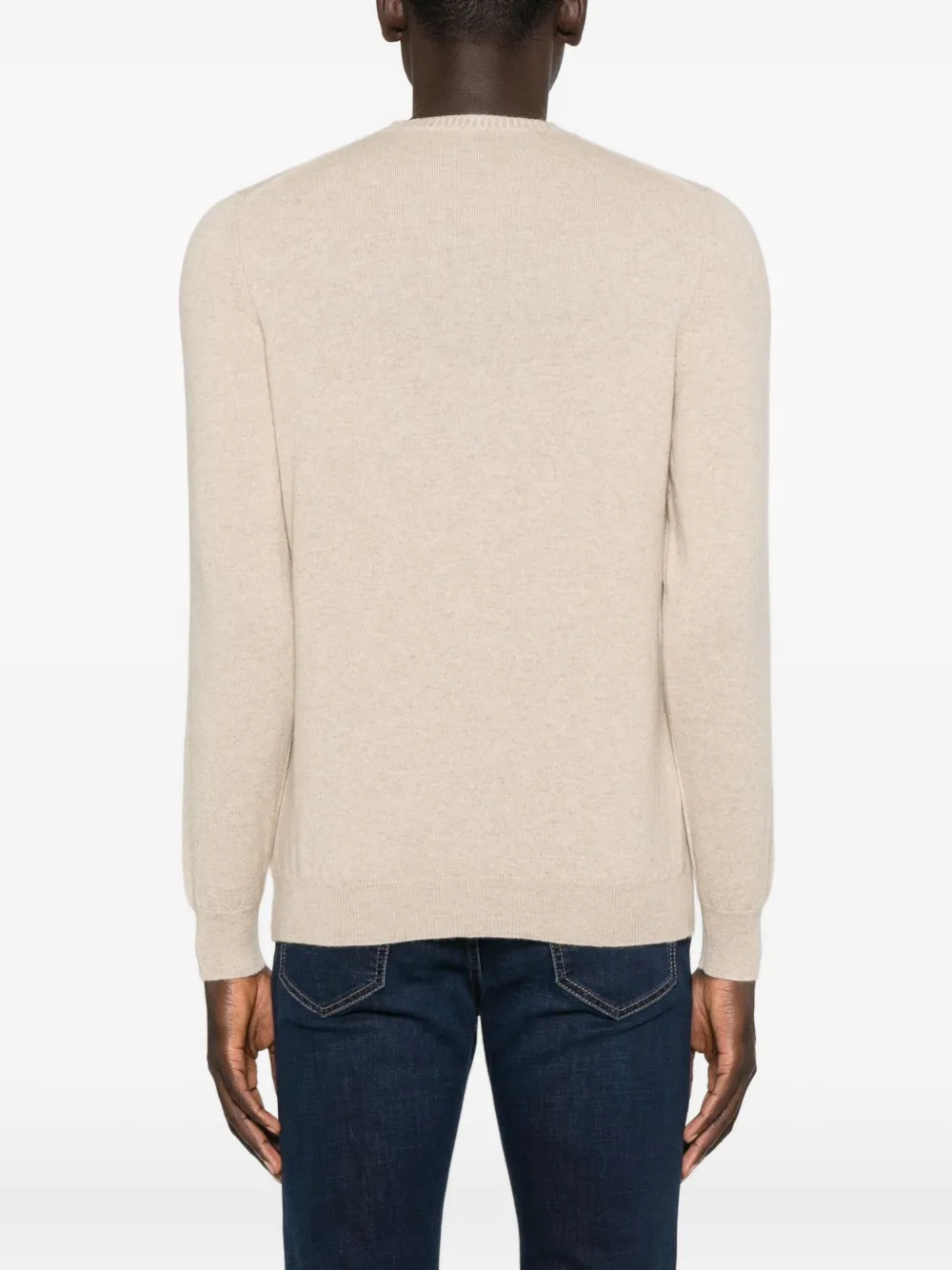 Fedeli Round-neck Cashmere Sweater In Neutral