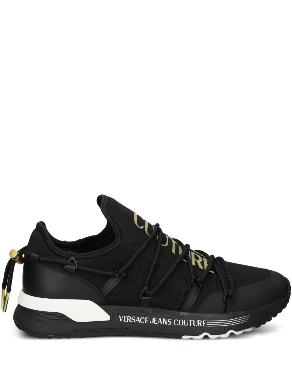 Versace Jeans Couture Sneakers met logodetail Zwart